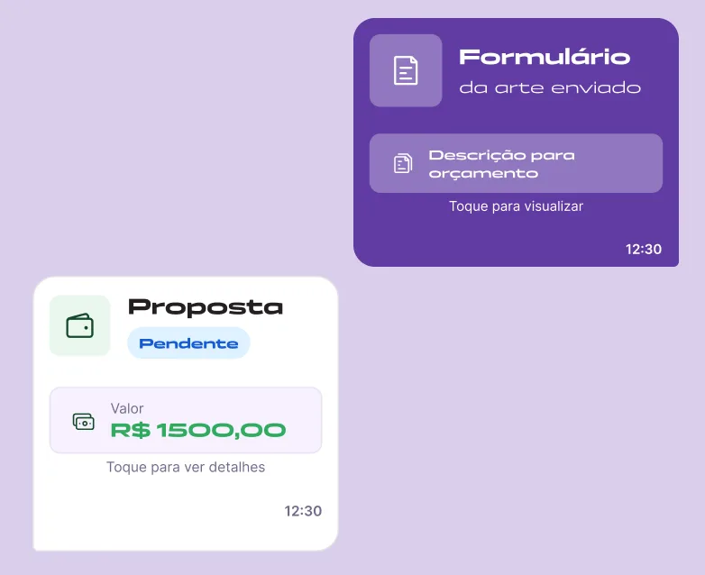 Chat direto entre cliente e tatuador no app Tatua